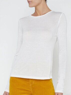L'Agence Ayla long-sleeve round-neck T-shirt in Buff